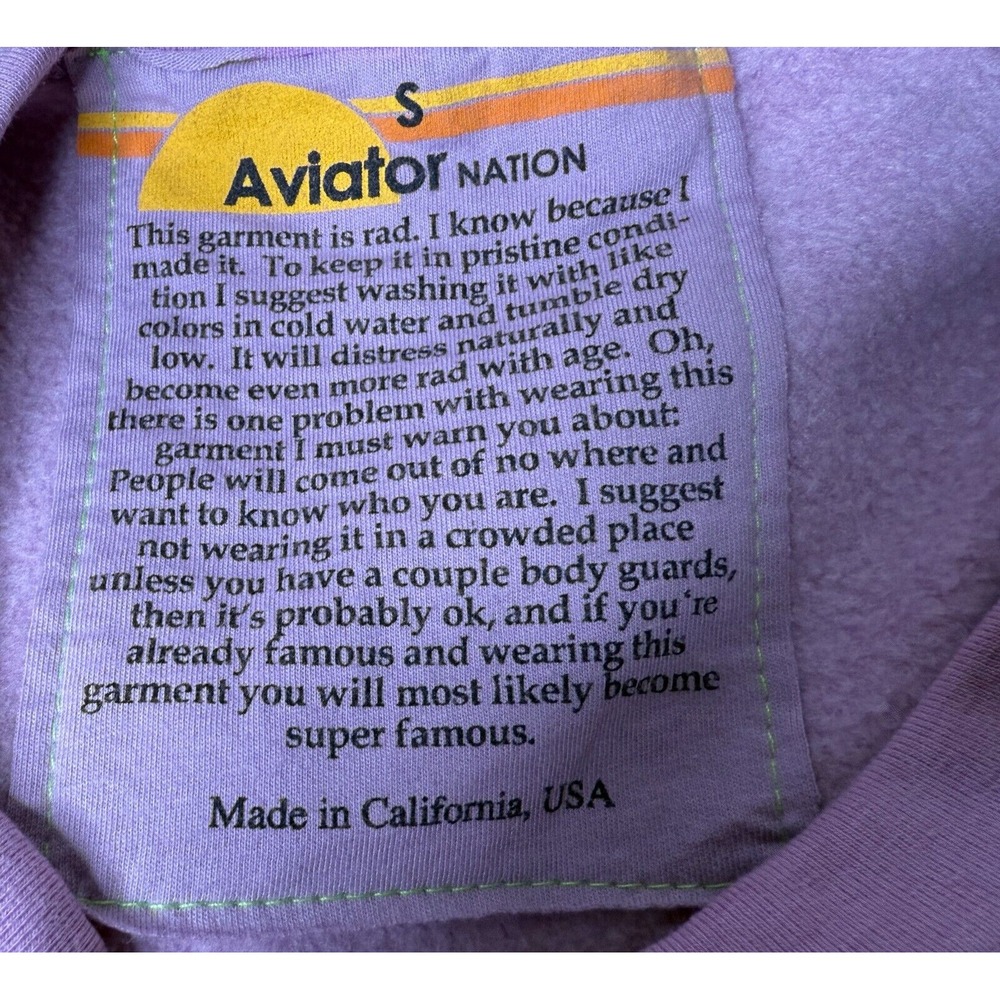Aviator Nation Tiger Surfy Santa Unique Crew Sweatshirt Mauve Members‎ Only Sz S - Picture 3 of 7
